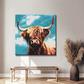 Painting by numbers Highland Highland cattle portrait shipping from DE-40*40cm-with stretcher frame-with covering service
